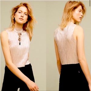 Anthropologie | Eri + Ali Metallic Gold Mock Neck Top